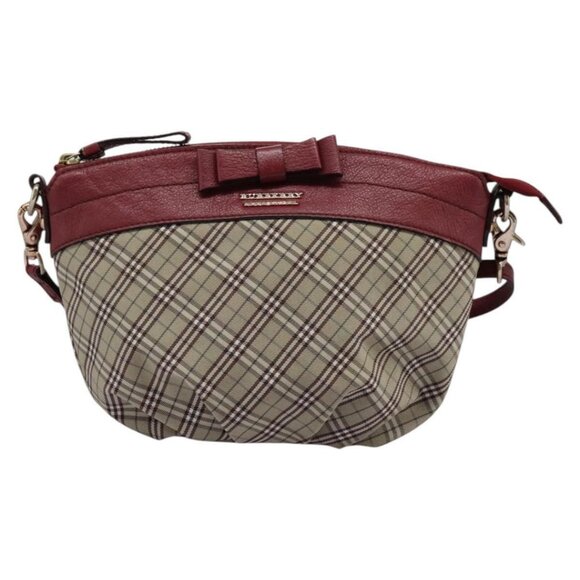 BURBERRY Nova Check Blue Label Shoulder Bag Canvas Beige - Picture 2 of 15